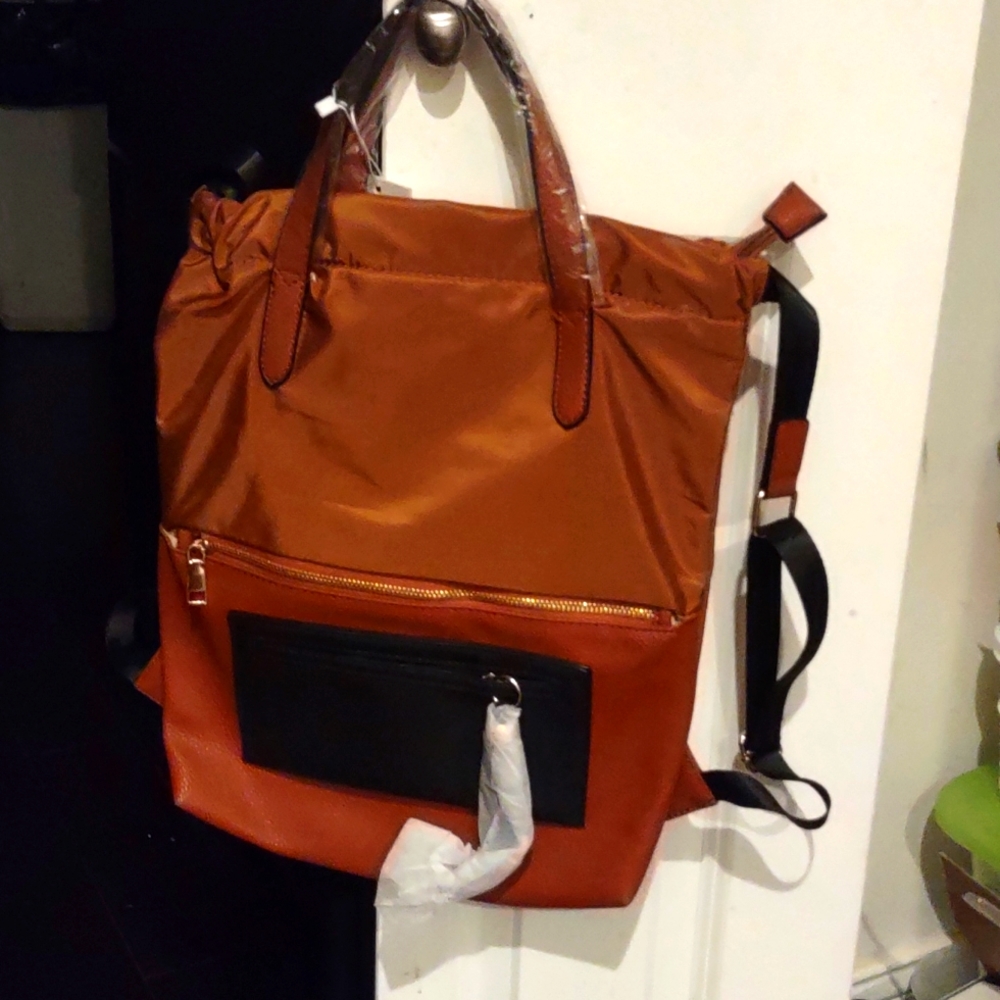 clothed fabric blue and brown back packs